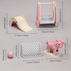 Wooden Horse Swing Doll House Accessory Set