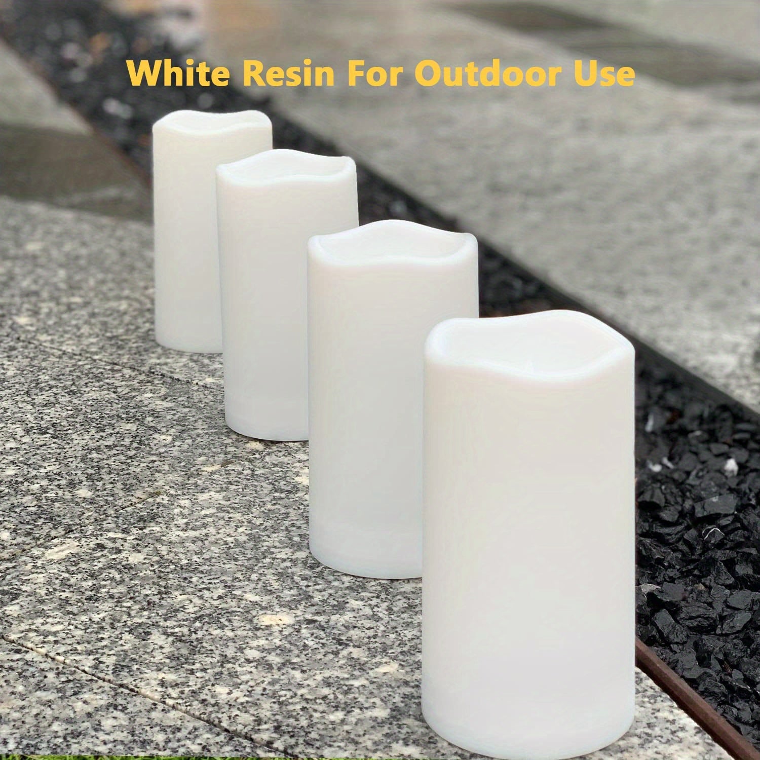 Set of 2 Waterproof Outdoor Solar Candles - Rechargeable