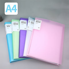 6pcs A4 File Folder Display Book 40 Pages Transparent Insert Paper Organizer