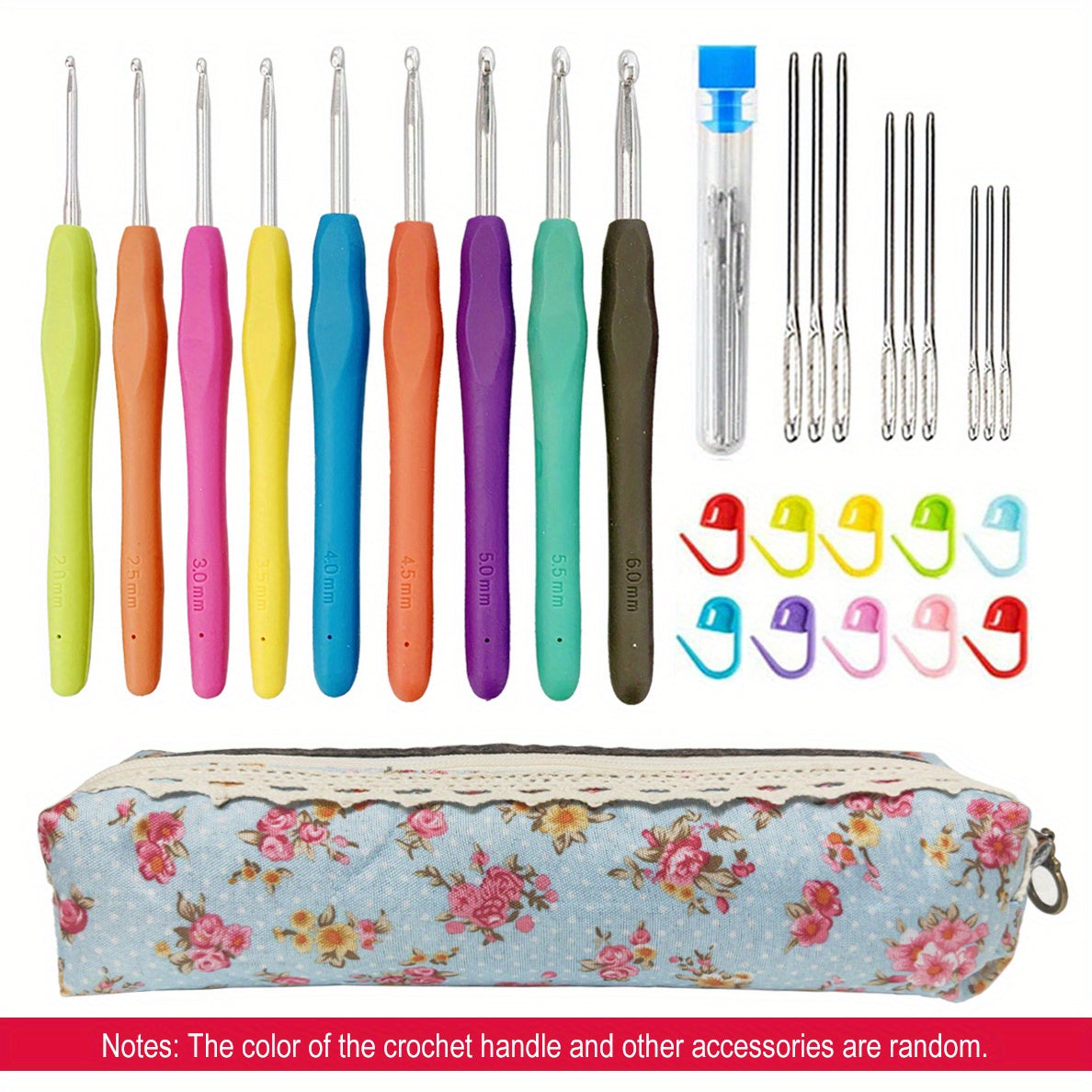 Embroidery Thread Crochet Hooks Set 2mm-10mm Ergonomic Soft Grip Handle