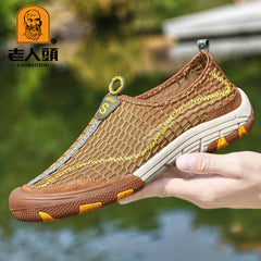 LAORENTOU Men's Breathable Slip On Casual Shoes Non slip Soft Sole Sneakers