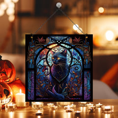 Halloween Cat Acrylic Window Hanging Decoration
