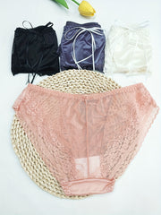 4pcs Lace Stitching Briefs Comfy Intimates Panties Women's Lingerie