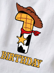Baby Boys Birthday Onesie Short Sleeves Soft Comfortable Breathable