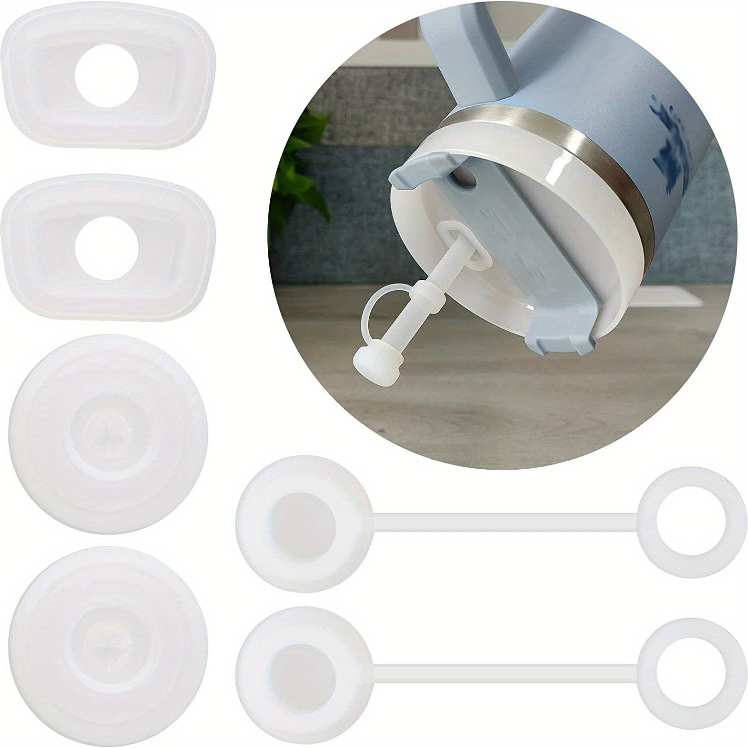 Spill Proof Silicone Stopper 6pcs Kitchen Tumbler Accessories