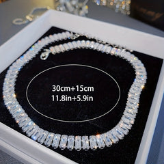 Chunky Tennis Necklace Women's Party Jewelry Gift