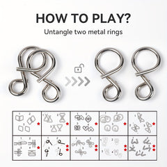 50pcs Unlocking Toys Set: Luban Lock, Kongming Lock, Nine-ring Puzzle