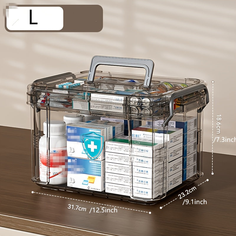 Plastic Medicine Organizer Double Layer Storage Box - Water Resistant