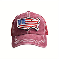 American Map Baseball Cap Embroidered With Curved Brim Flag Cap