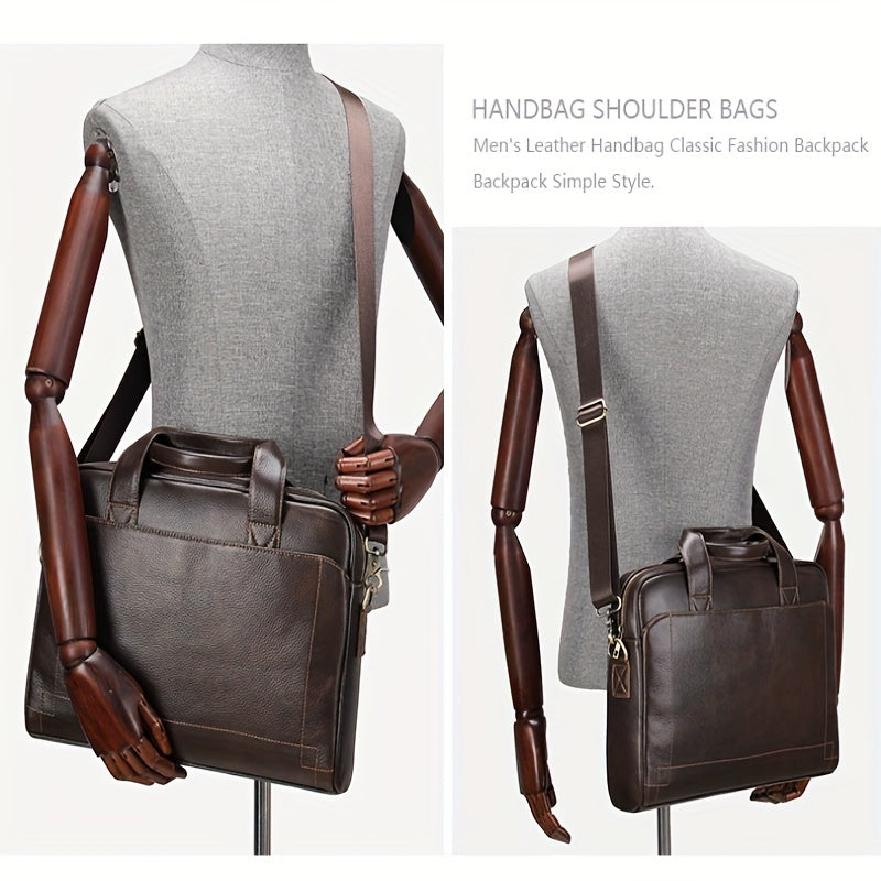 Vintage Leather Laptop Bag Business Briefcase
