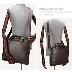 Vintage Leather Laptop Bag Business Briefcase