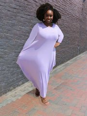  Long Sleeve Maxi Dress All Cover Notched