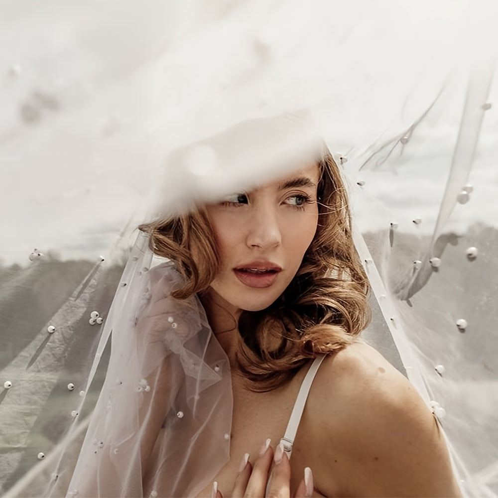 Vintage Bridal Veil Wedding Hair Accessory Classic Ceremony Veil for Brides