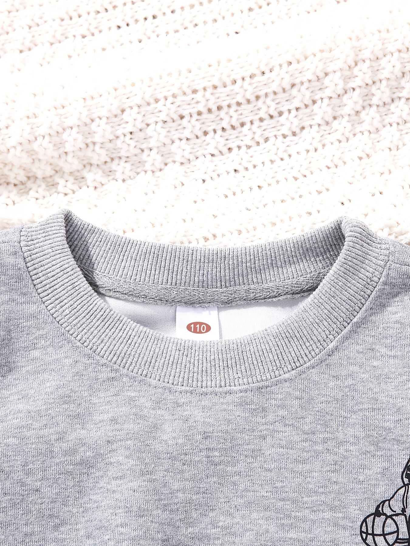 Boys Grey Cartoon Print Sweatshirt