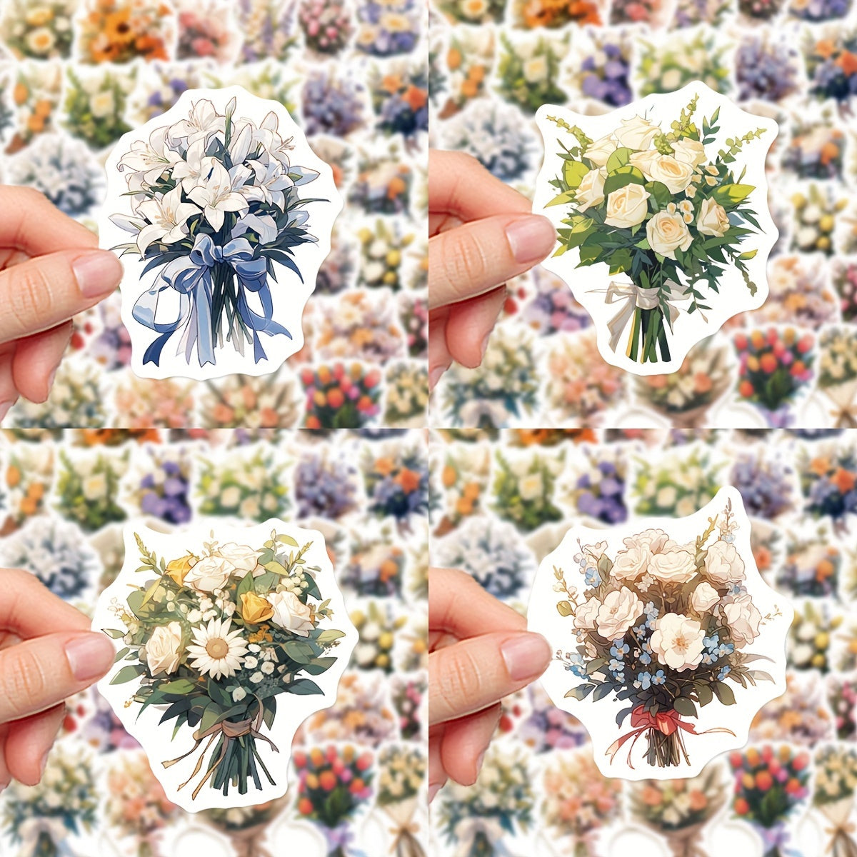 60pcs Confession Bouquet Graffiti Stickers Laptop Water Cup Decor