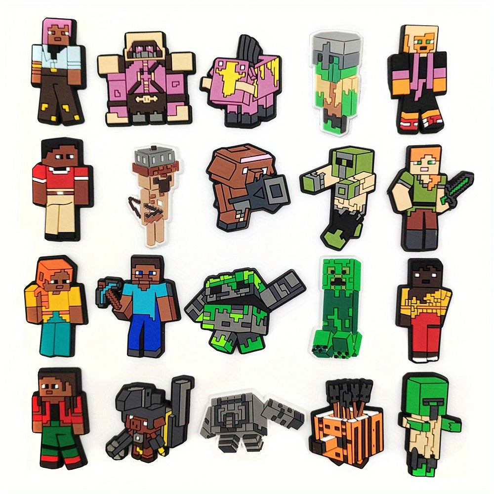 20pcs Cartoon PVC Pendant Set for Clogs Decoration