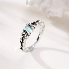 Men's Silvery Faux Moonstone Ring - Delicate Design