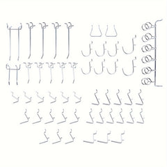 50pcs Pegboard Hooks Assortment with Pegboard Rack for Organizing Tools