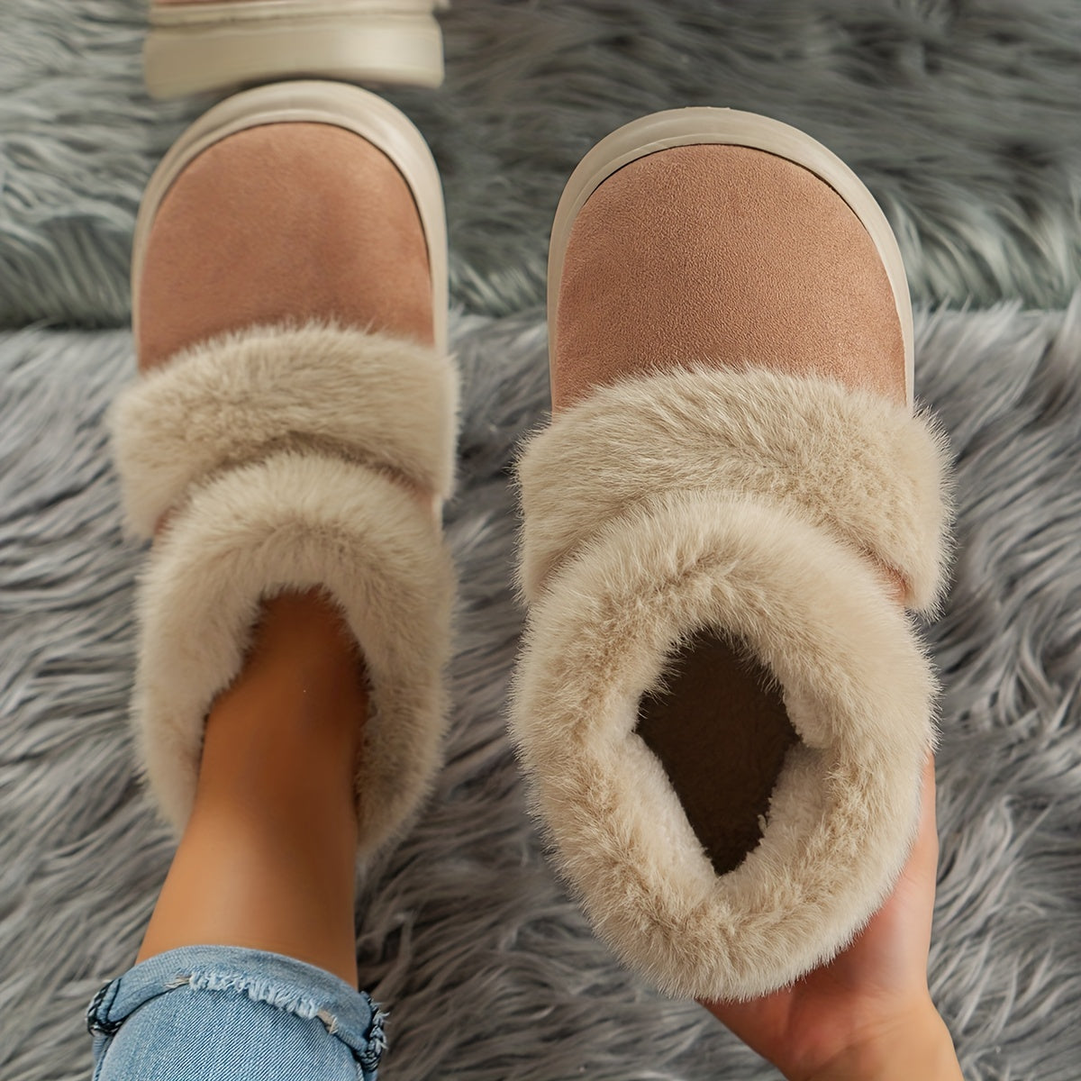 Thermal Lined Faux Suede Snow Boots for Women