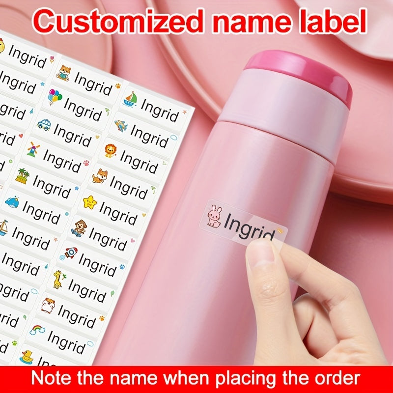 240pcs Custom Waterproof Name Sticker M Size for School