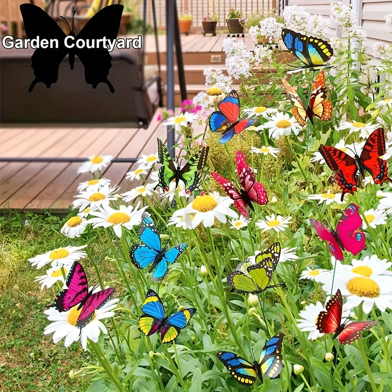 20pcs Butterfly Garden Stakes Waterproof Night Light Ornaments DIY Party