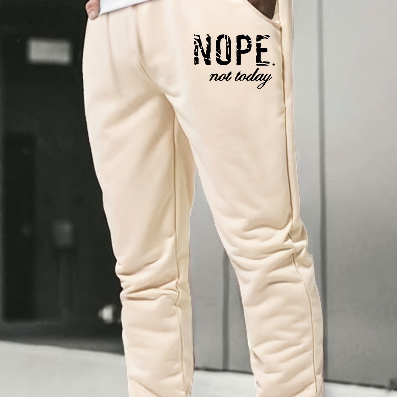 Men's Personality Graphic Print Elastic Waist Pants