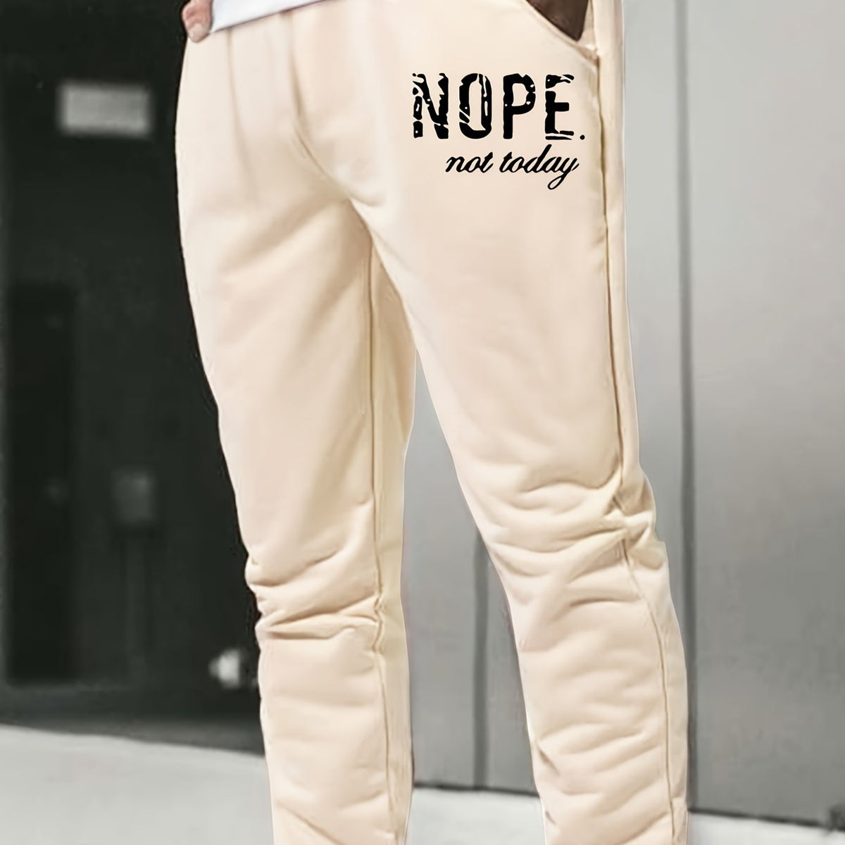 Men's Personality Graphic Print Elastic Waist Pants