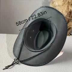 Cow Head Rivet Jazz Hat Unisex Outdoor Sun Visor Cowboy Riding Hat