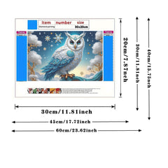 Snow Themed Owl Diamond Painting Kit for Adults Winter Scene