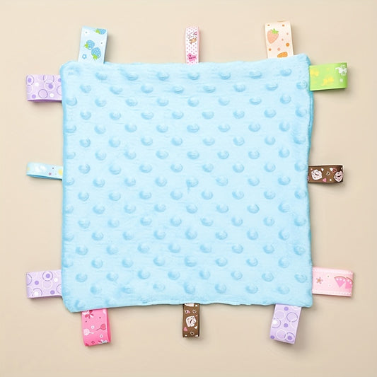 Baby Tag Security Blanket Soothing Plush Square Sensory Toy
