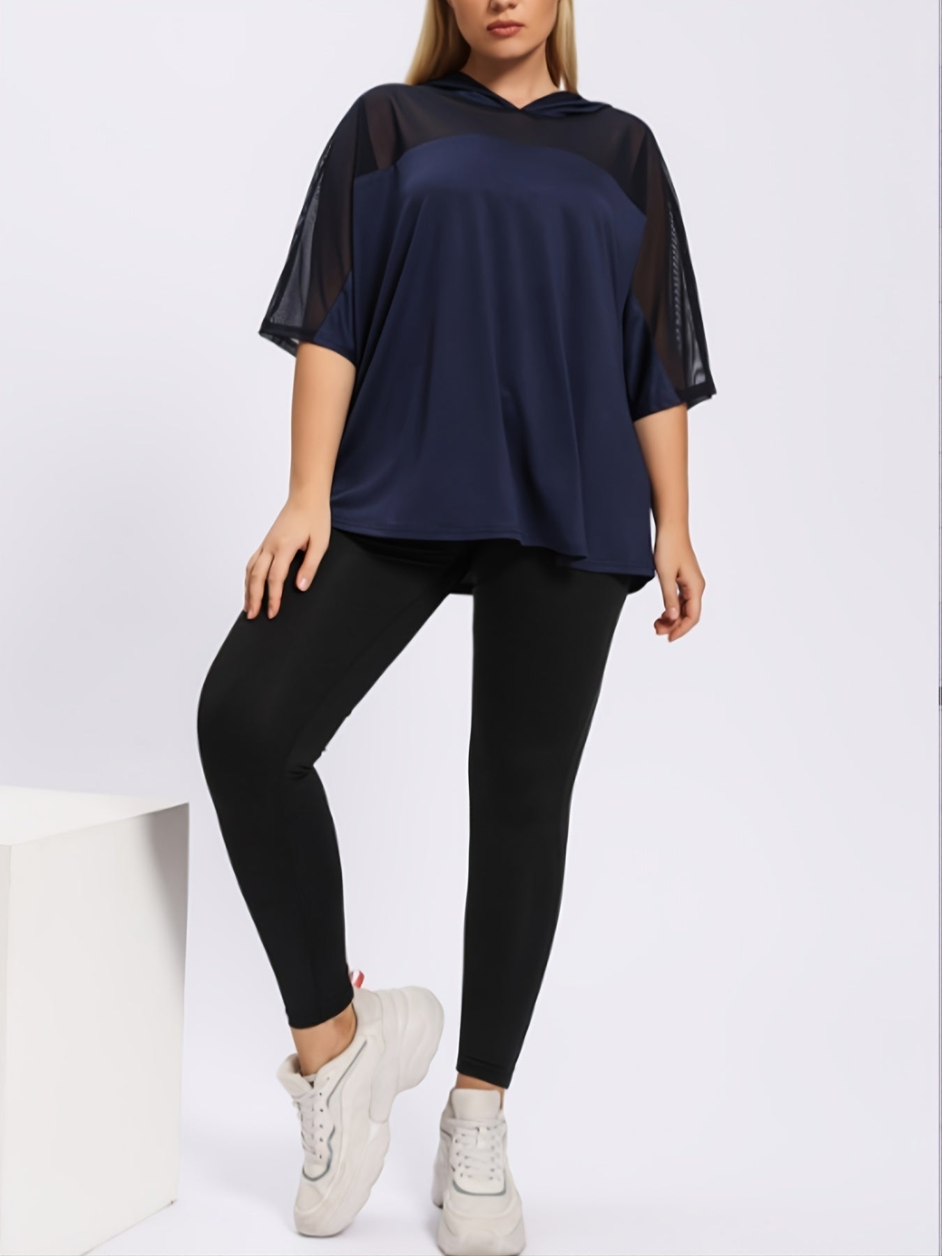 Mesh Short Sleeve Sports Top Semi Sheer Workout Top