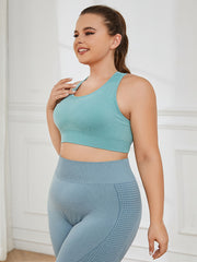  Polka Dot Print Racer Back Sports Bra