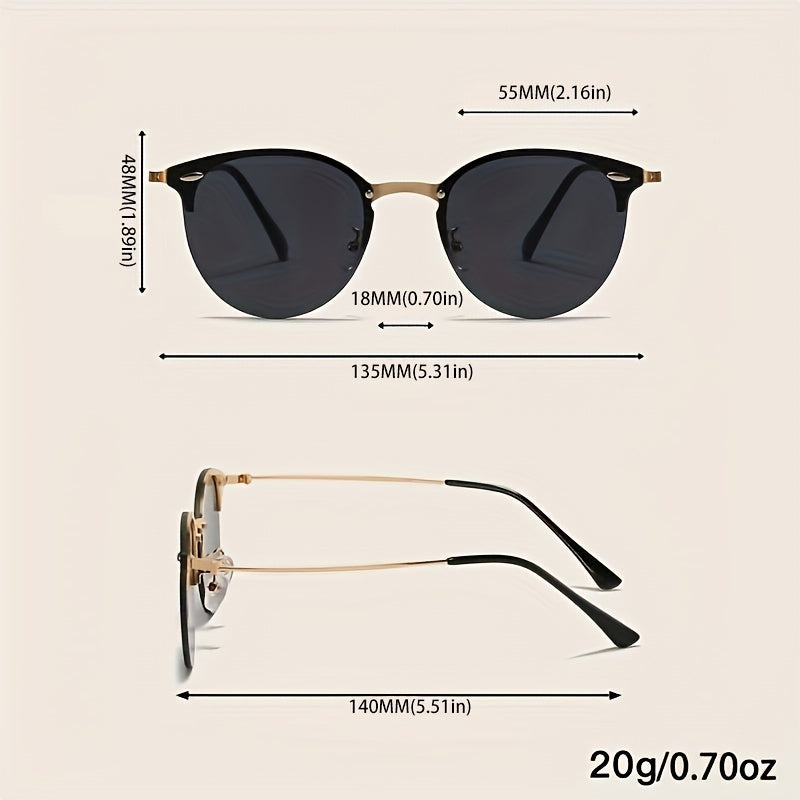 UV400 Semi Rimless Sunglasses for Beach Driving Vacation