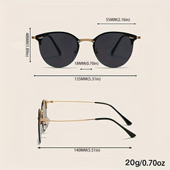 UV400 Semi Rimless Sunglasses for Beach Driving Vacation