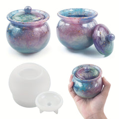 Storage Jar Crystal Epoxy Resin Mold Container Silicone Mould DIY Crafts Tools