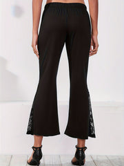  Lace Elastic High Rise Flared Leg Trousers