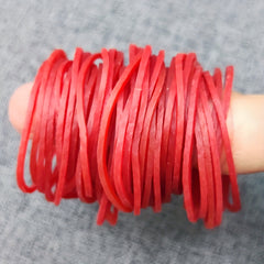 100pcs Red 40mm Elastic Rubber Bands Stretchable Band