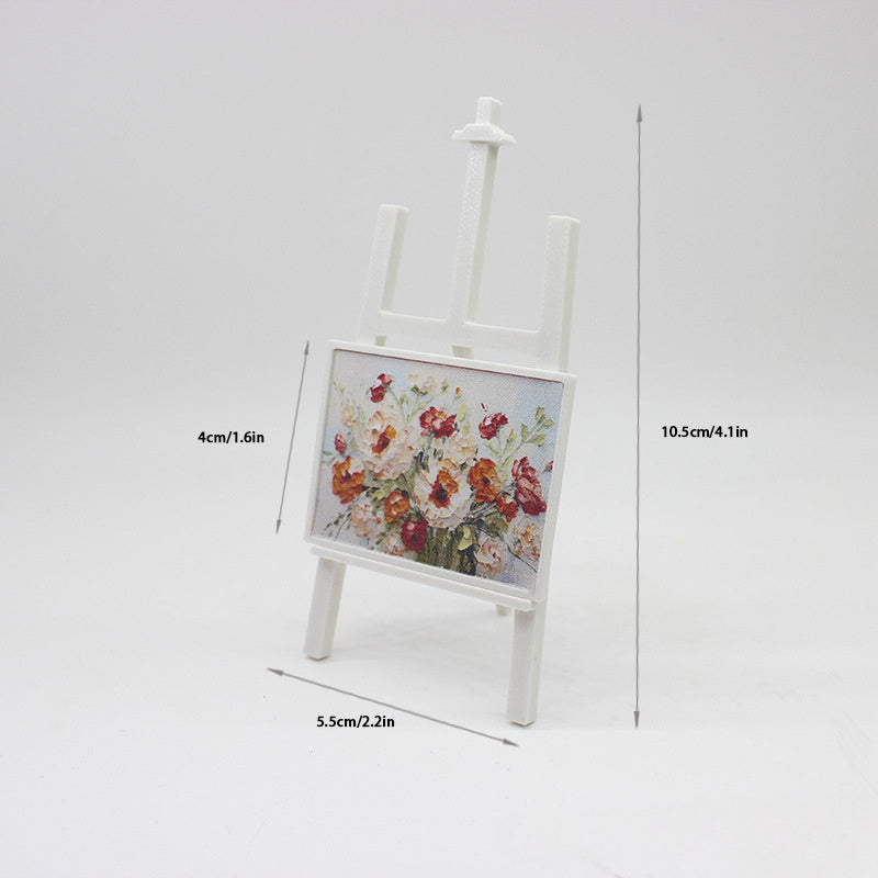 1/12 Scale Painting Display Stand with BJD Scene Mixed Colors