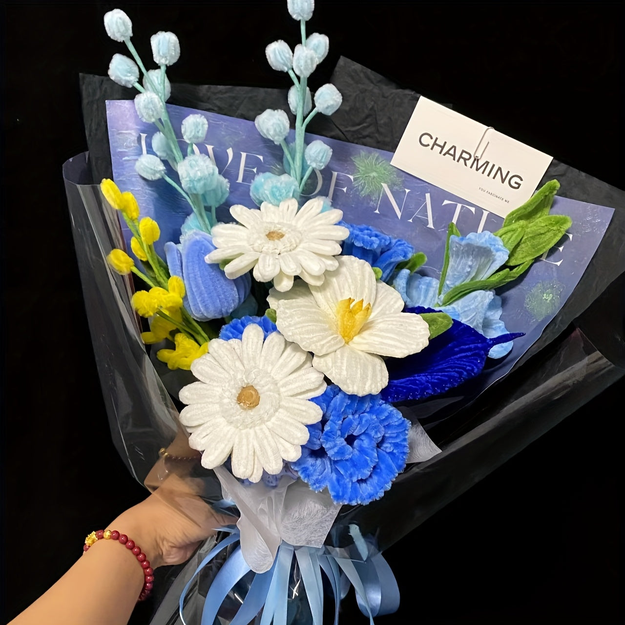 Pipe Cleaner Flower Craft Kit 7 Colors Powder Pearls Chenille Stalk Tutorial