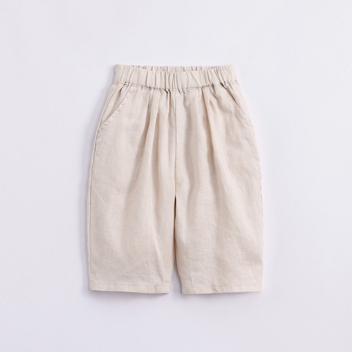 Girls Linen Cropped Pants Kids Summer Trousers