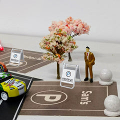 Mini Parking Signs Dollhouse Ornaments Gray Props Desktop Decor Car Interior