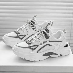Men's Chunky Lace Up Sneakers Comfy Non Slip Soft Sole