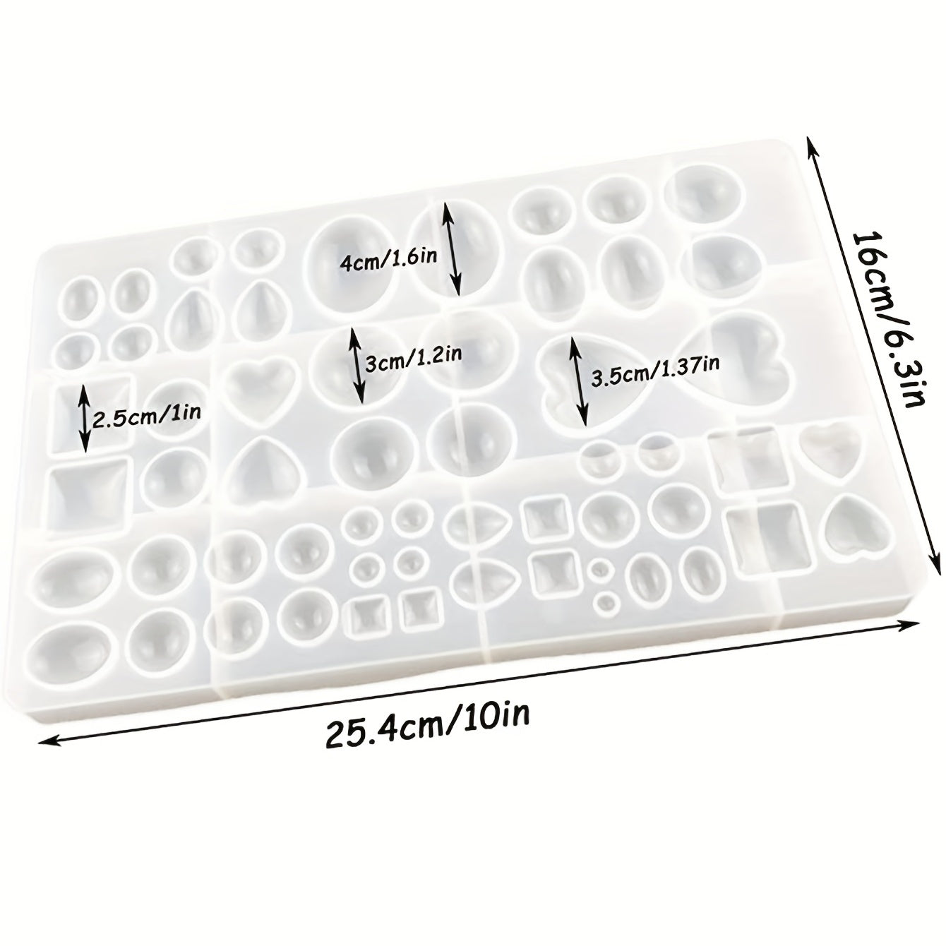 30 Styles Round Gemstone Silicone Casting Molds Holes Resin Epoxy DIY Crafts