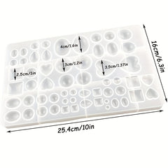 30 Styles Round Gemstone Silicone Casting Molds Holes Resin Epoxy DIY Crafts
