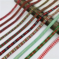 5 Yards 10mm Plaid Ribbon Christmas Series for DIY Gift Wrapping
