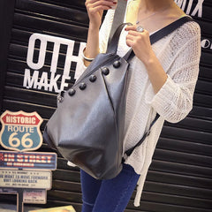 Women PU Leather Backpack with Multiple Pockets