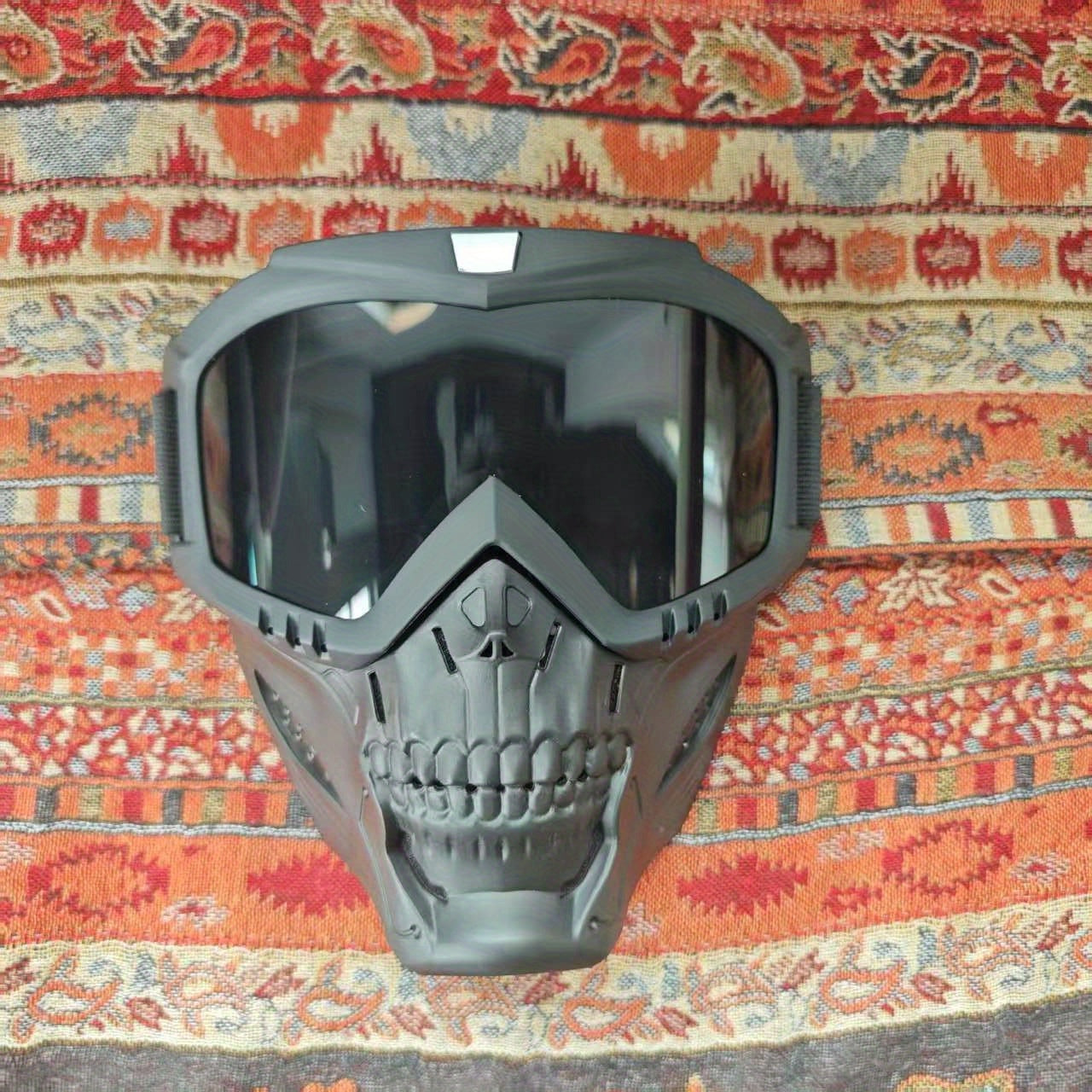 Skull Mask with Reflective Goggles for Halloween & Horror Party