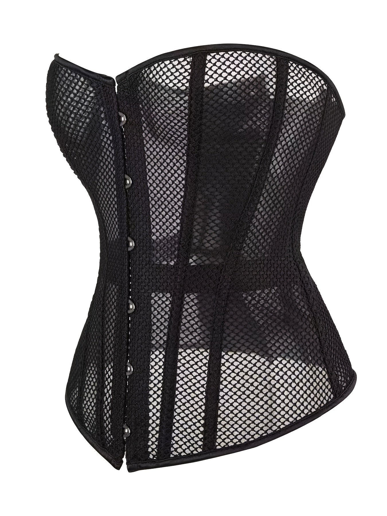 Mesh Corset Bustier Tummy Control Lace Up Body Shaper Women's Lingerie