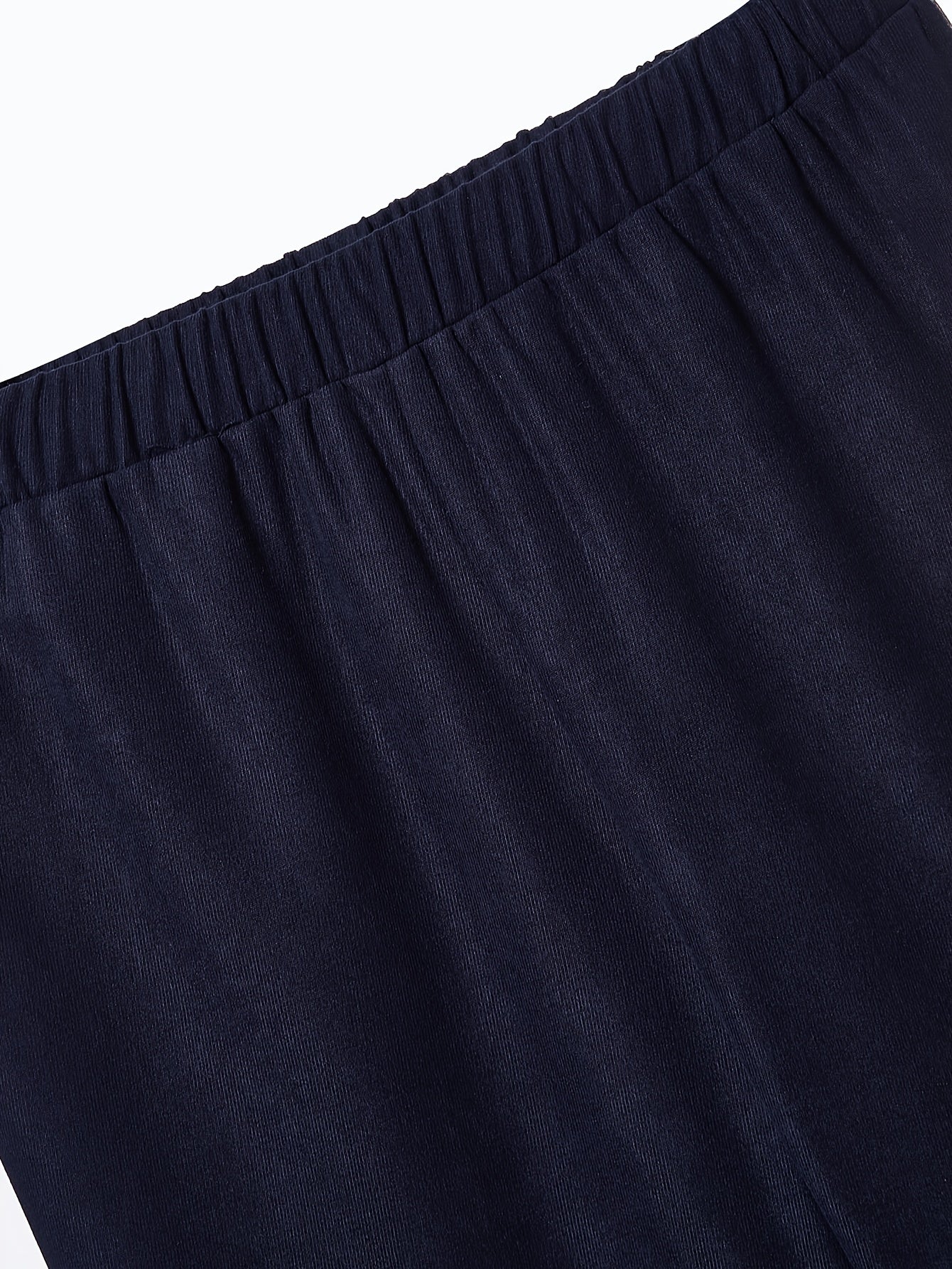 Women's Plus Solid Elastic Waist Wide Leg Loose Trousers