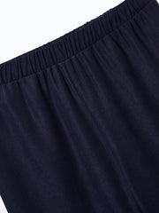 Women's Plus Solid Elastic Waist Wide Leg Loose Trousers